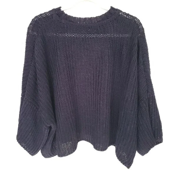 Vintage Eskandar Knit 100% Linen Sweater Womens Large Blue see through Lagenlook - Picture 13 of 16